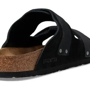 $ 150- Birkenstock UJI Nubuck/Suede Leather Slide Sandals 1024810 BLACK- Unisex Uji Nubuck-Suede Leather in Color Black | BIRKENSTOCK US main image 2